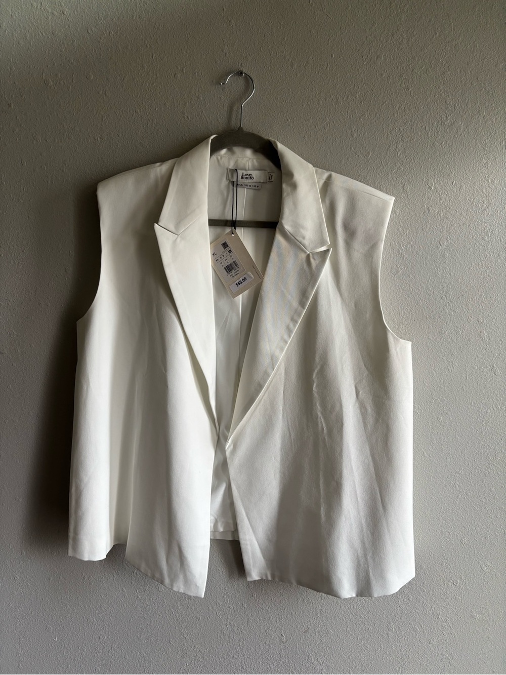 Love Bonito White Tailored Sleeveless Blazer Vest